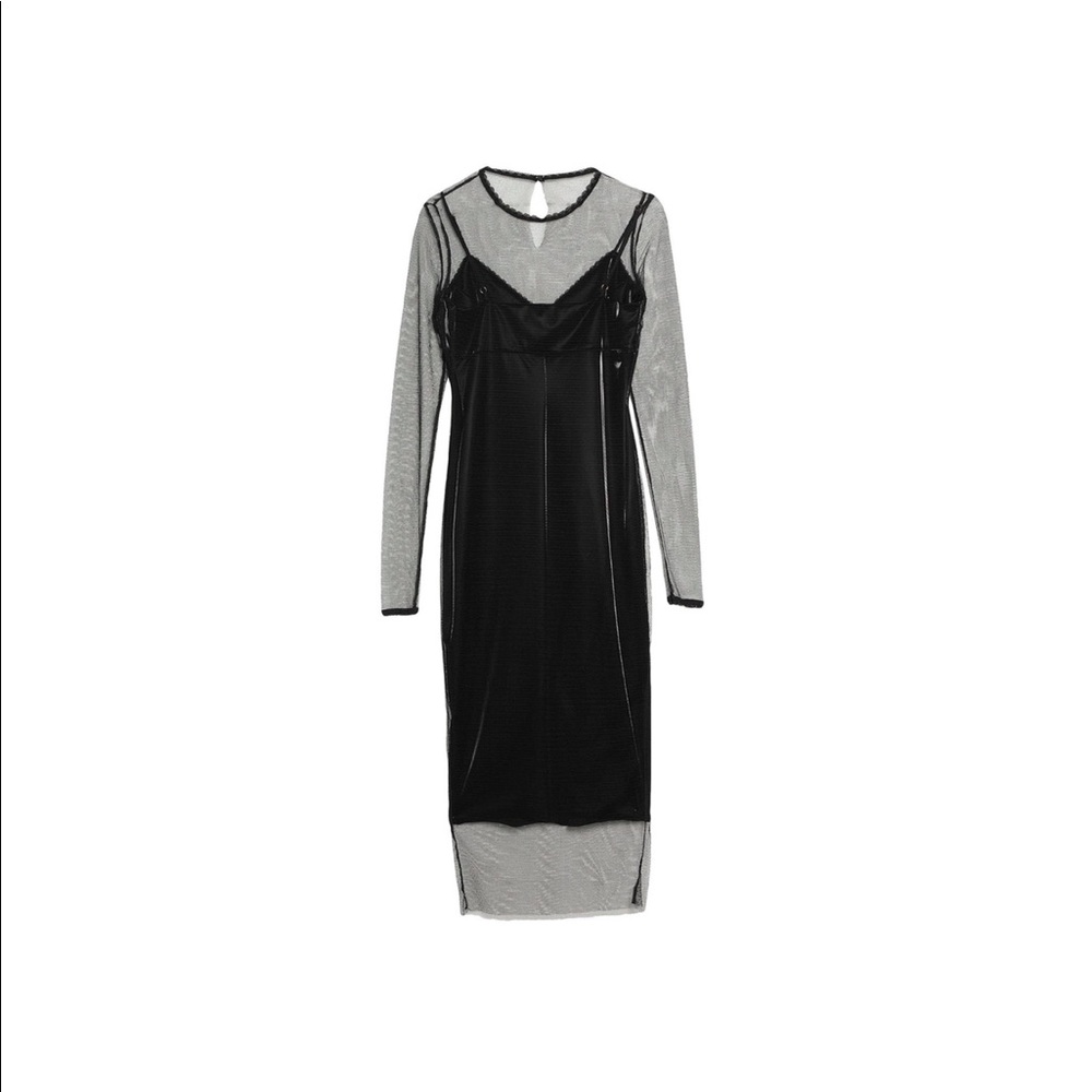 Black midi dress,